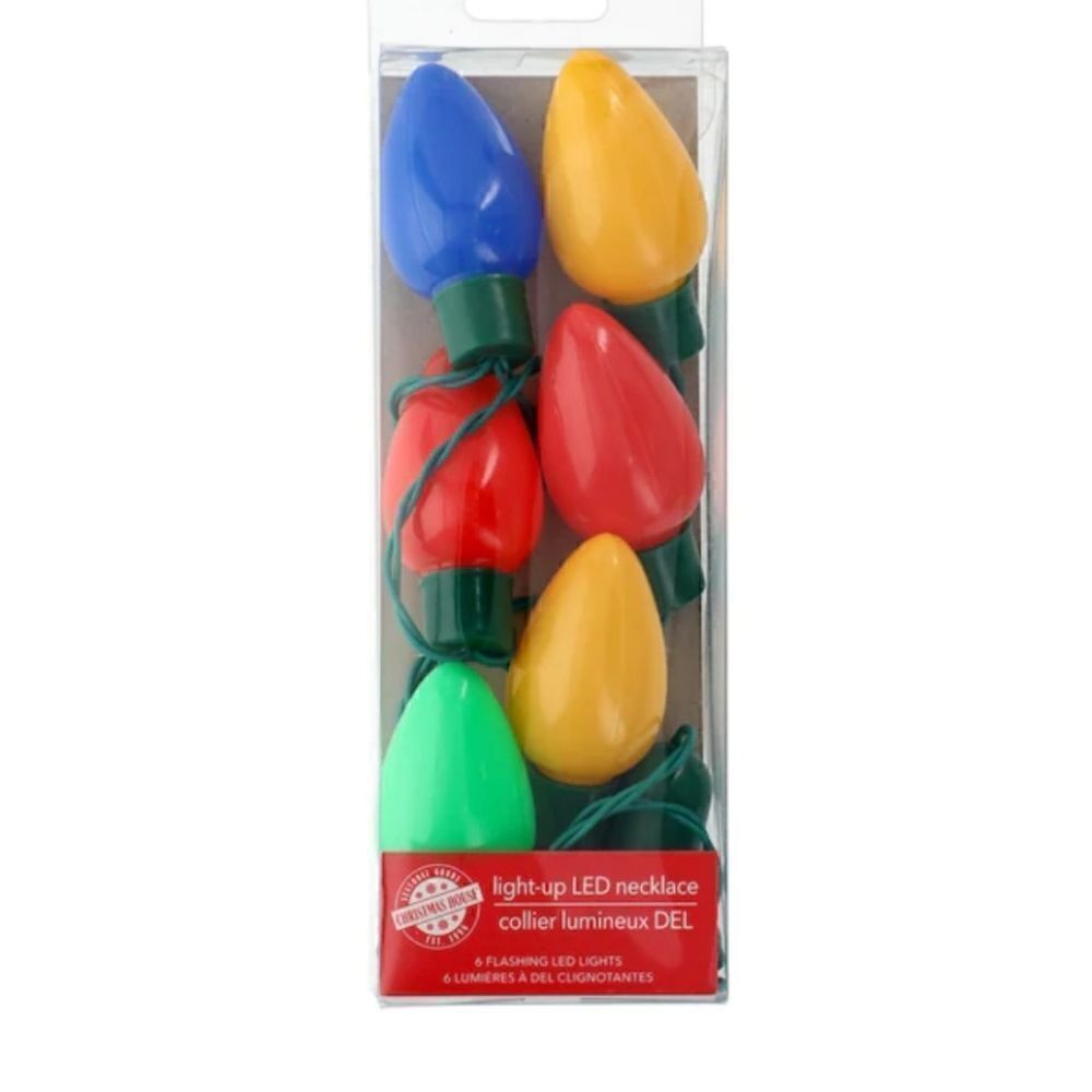 Christmas Apparel LED Holiday Bulb Necklaces